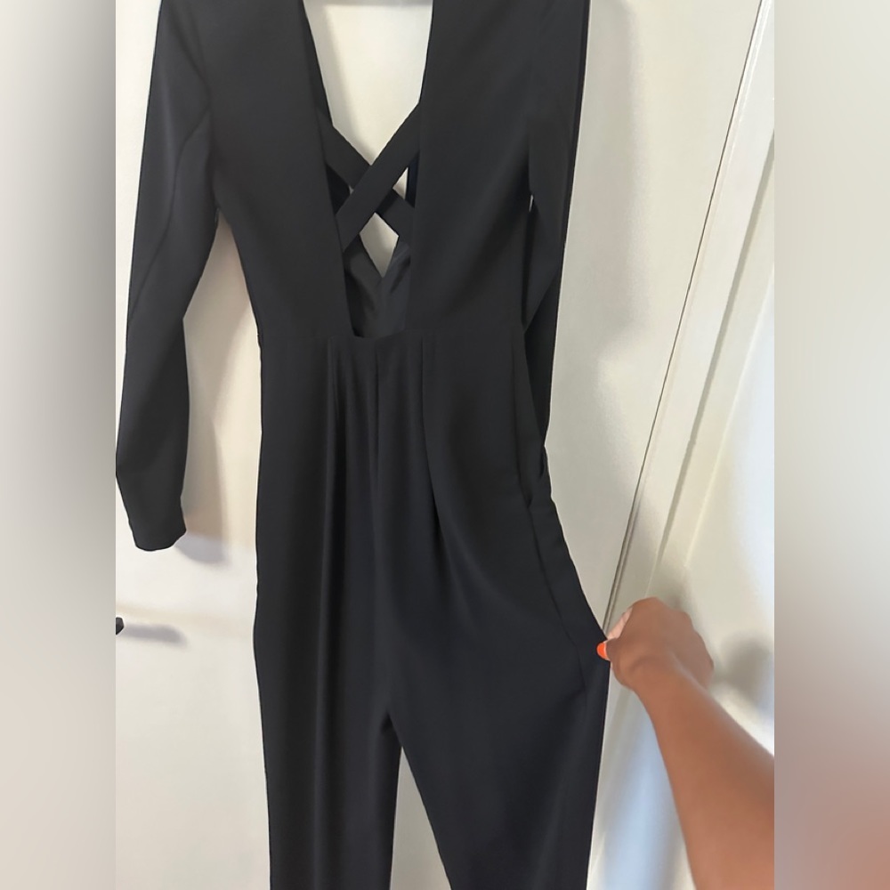 Bebe x Naven Black Long Sleeve Criss Cross Jumpsuit - Picture 7 of 10